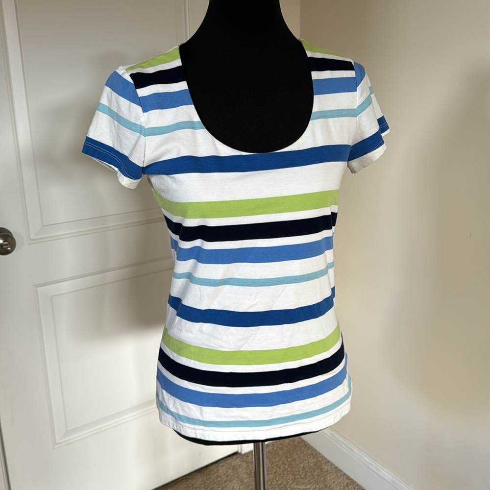 Scoop Neck Stripe Top - Picture 2 of 5